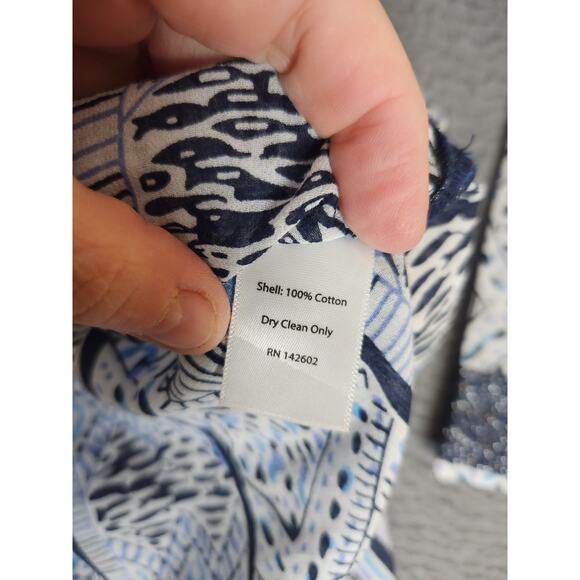 STS Sail to‎ Sable Women’s Geo Stripe Long Tunic Navy Size XS Embroidered NWT - Picture 10 of 10